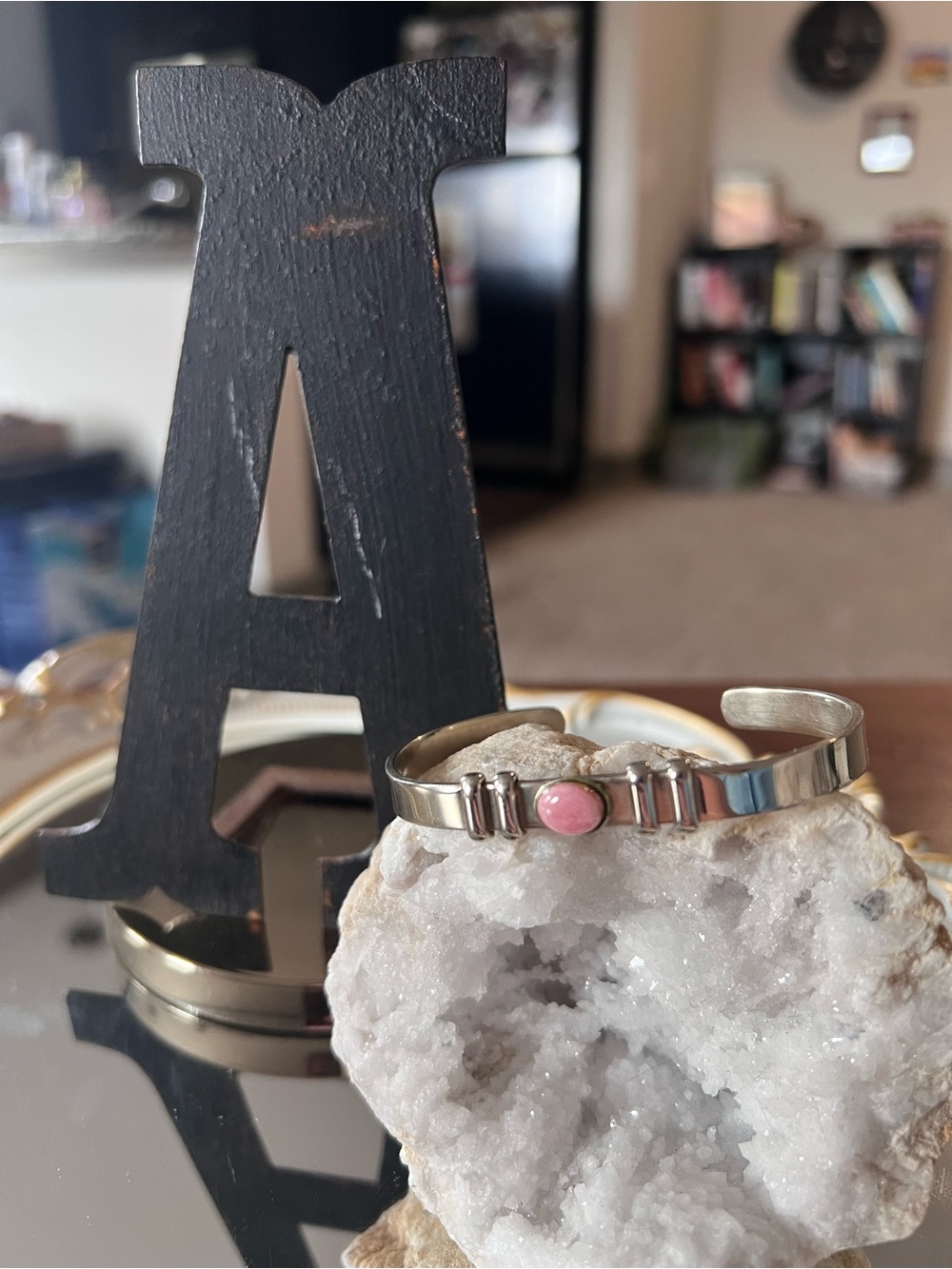 Pink Conch Sterling Cuff Bracelet